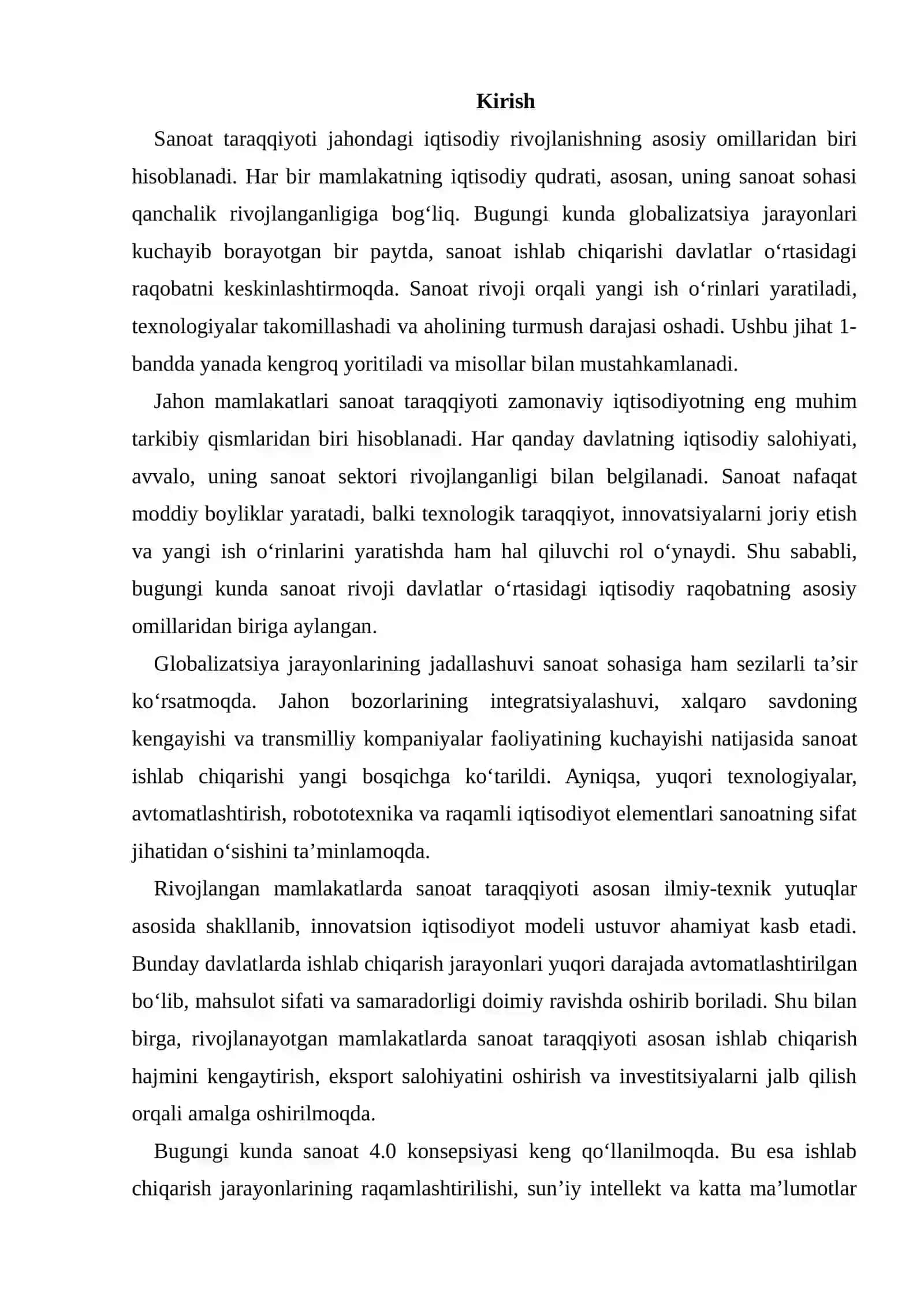 Jahon mamlakatlari sanoat taraqqiyot 3