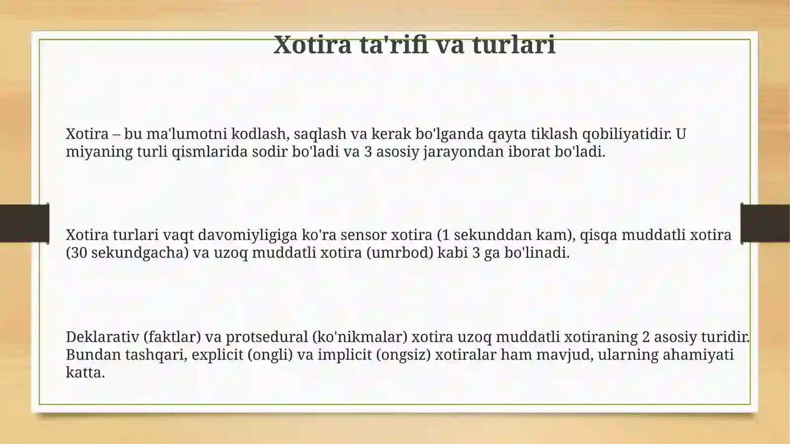 Xotiravauning turlari 3