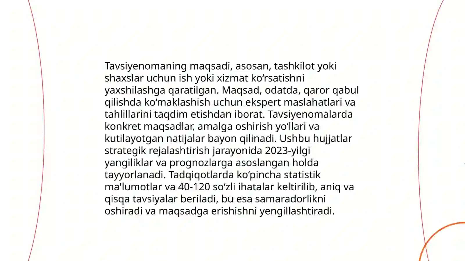 Tavsiyenomaning maqsadi 3