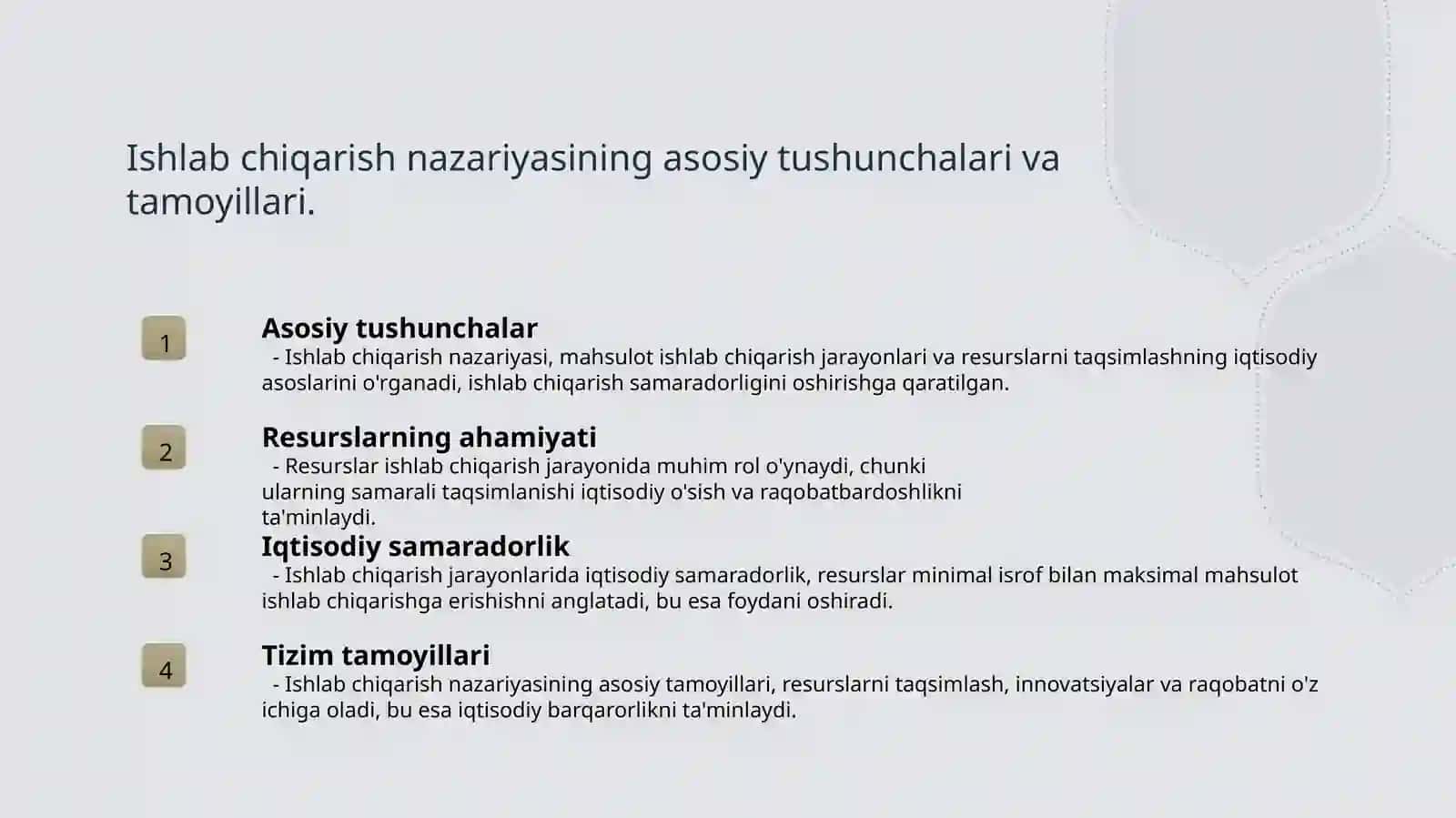 Ishlab chiqarish nazariyasi 3