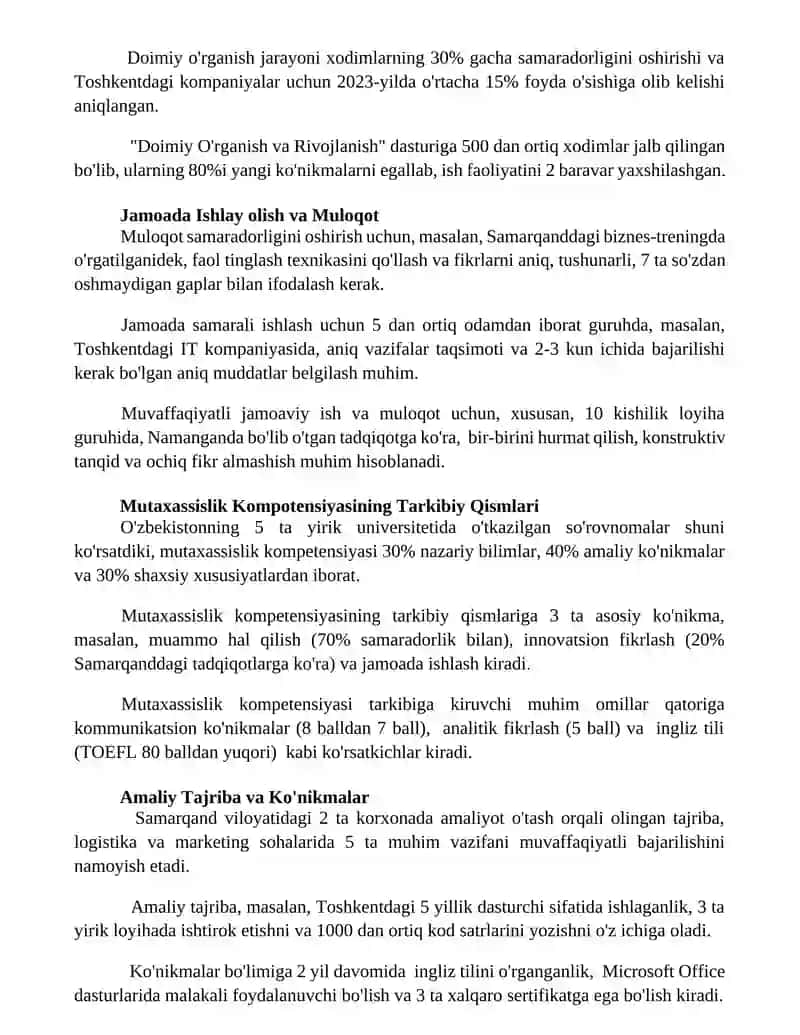 Maxsus kompetentlik va uning mazmuni 3
