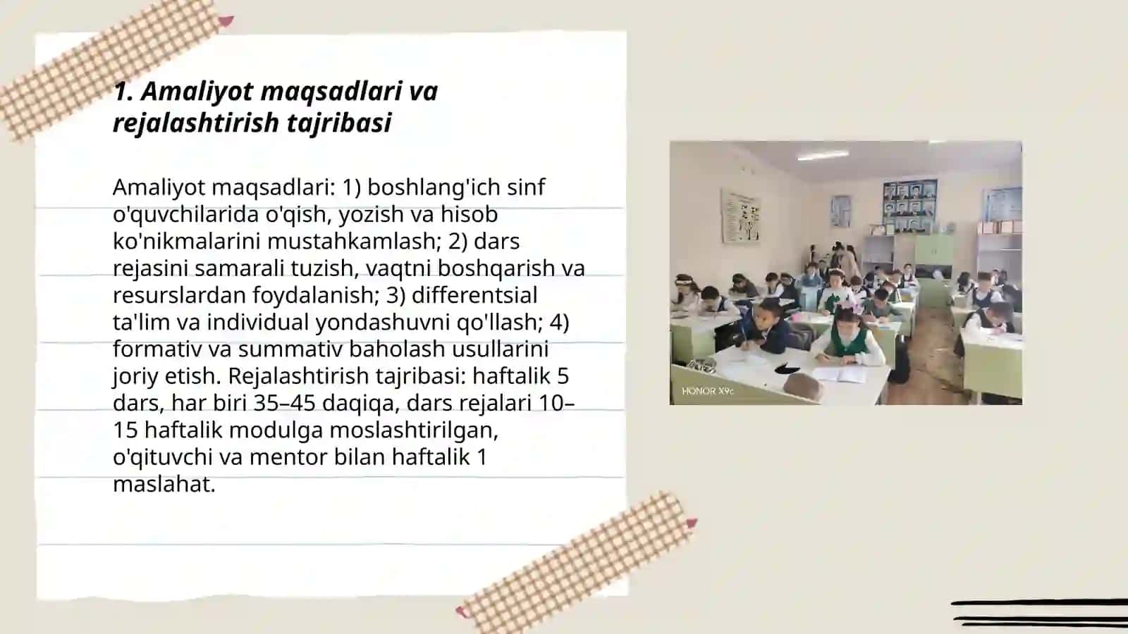 Boshlang'ich sinflarda amaliyot xulosasi 3