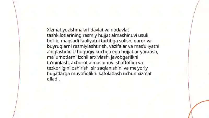 Xizmat yozishmalari 3