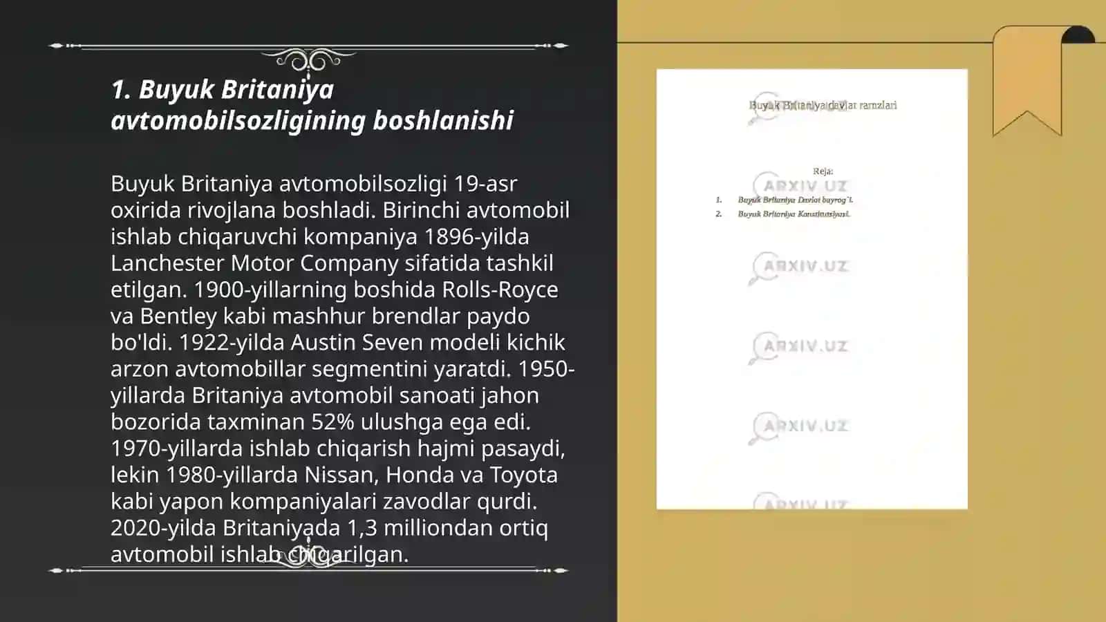 Buyuk Britaniya avtomobilsolik tarixi 3