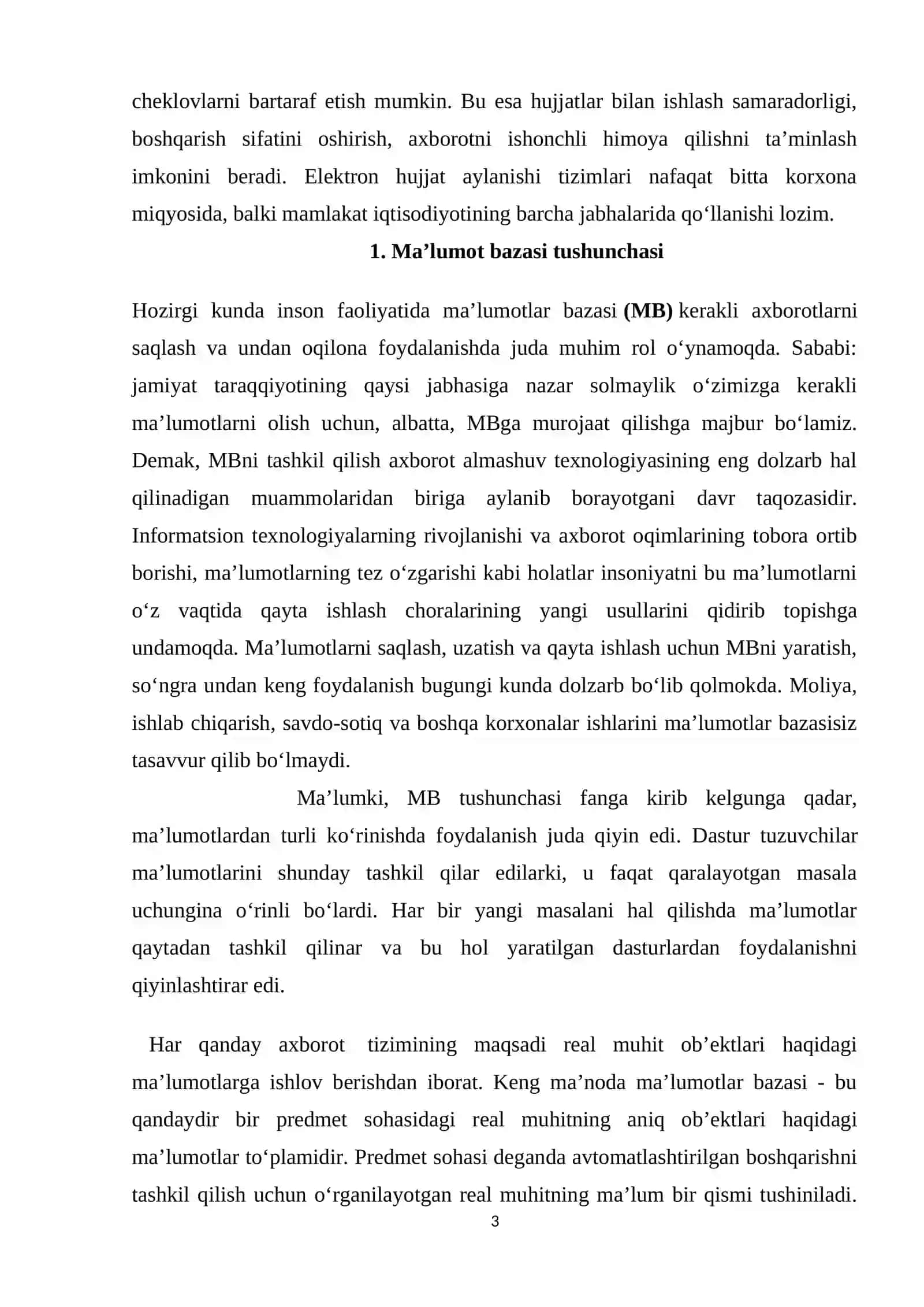 Fakultet ma'lumotlar ba'zasini loyihalash 3