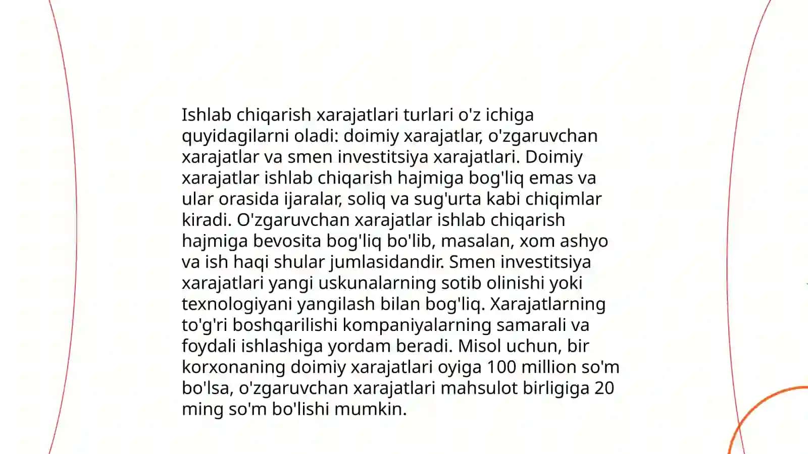 Ishlab chiqarish xarajatlari va foydalari 3