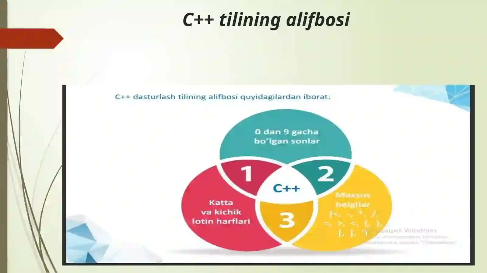Dasturlashtilining asosiytushunchalari va xususiyatlari 3