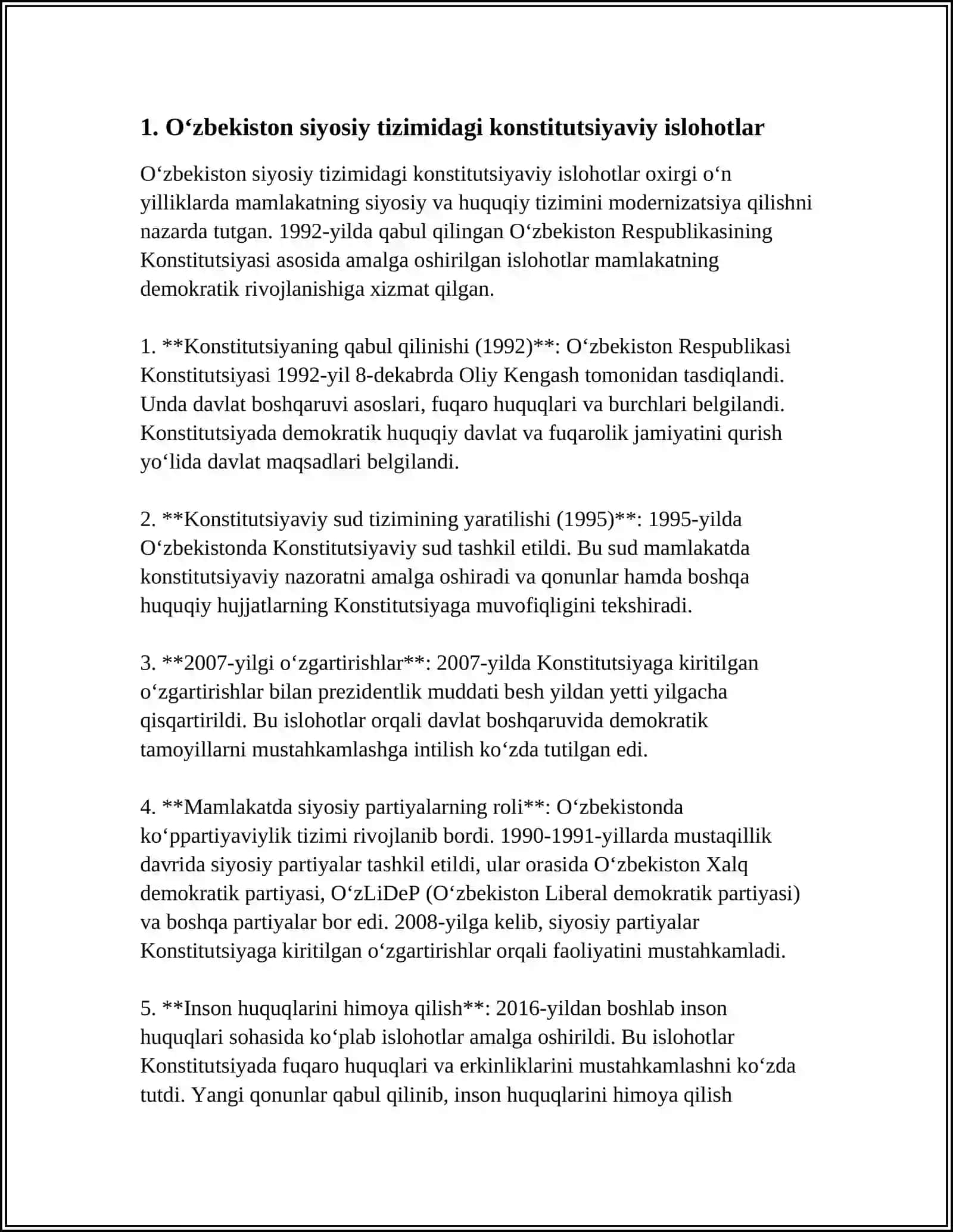 REFERAT O'zbekiston siyosiy tizimdagi o'zgarishlar 3