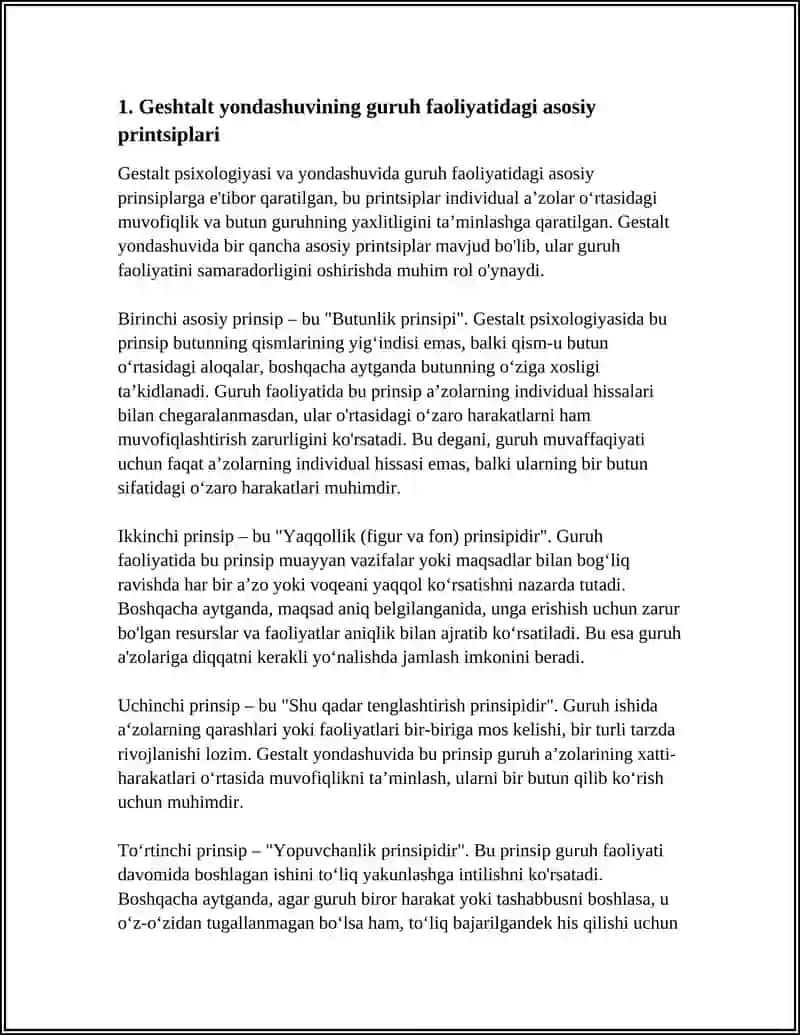 Guruh faoliyatida geshtalt yondashuv 3