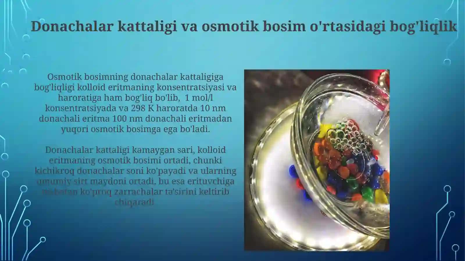 Kalloid kimyo fanidan mustaqil ish 1. Kalloideritmalarining osmotik bosimi 3