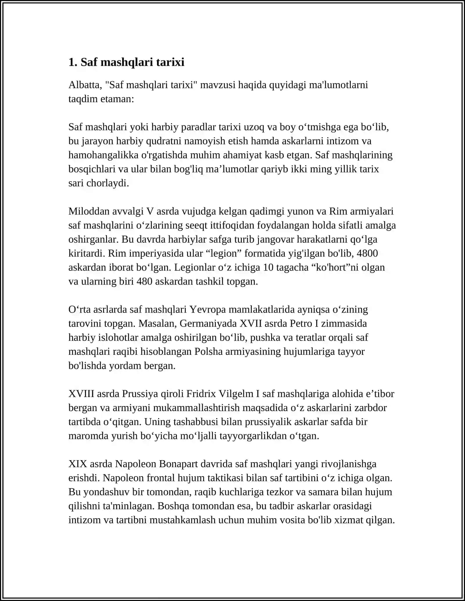 SAF MASHQLARINI VAZIFASINI YORITIB BERISH 3