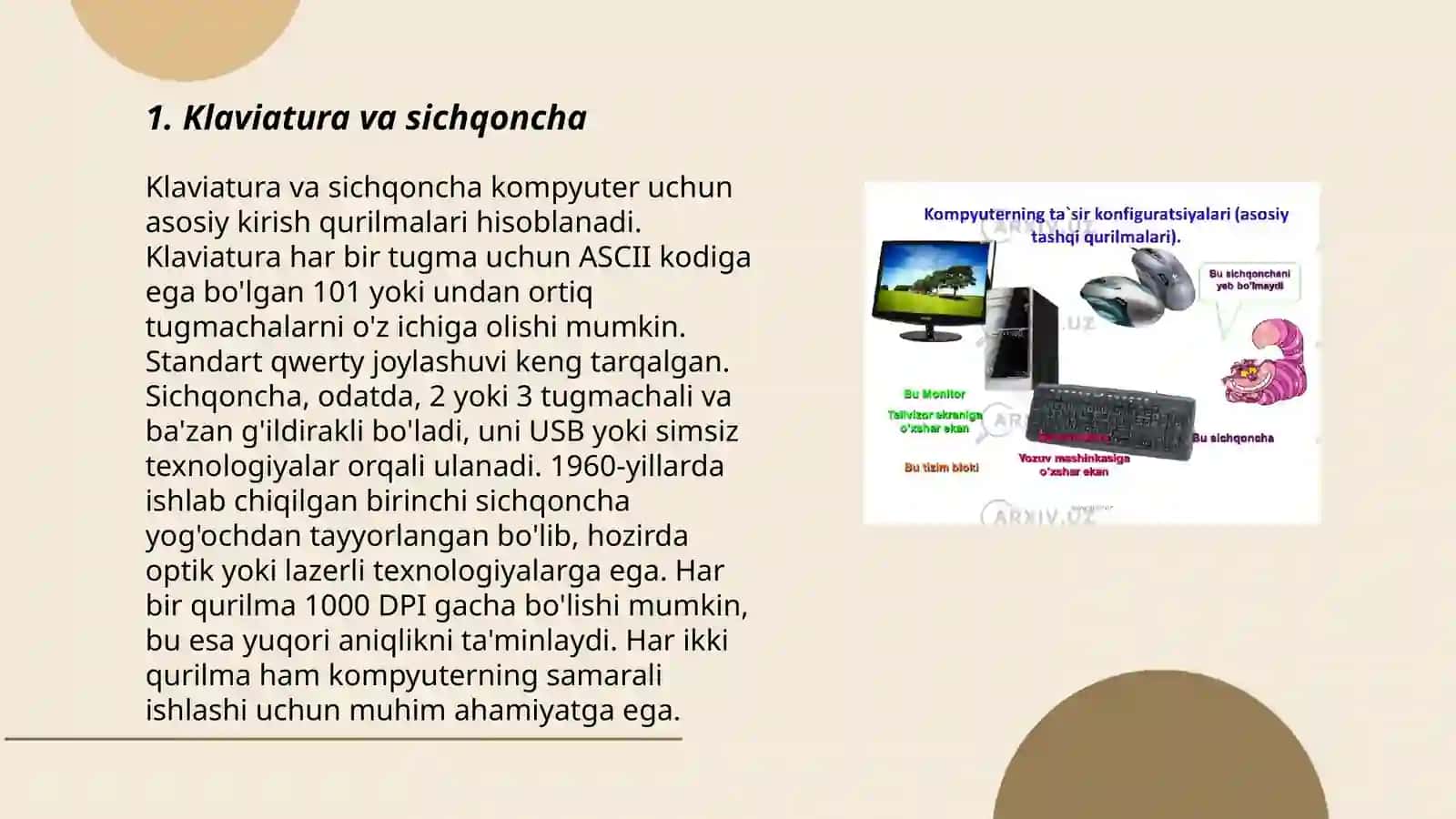 Kompyuterning qoshimcha qurilmalari togrisida malumotlar 3