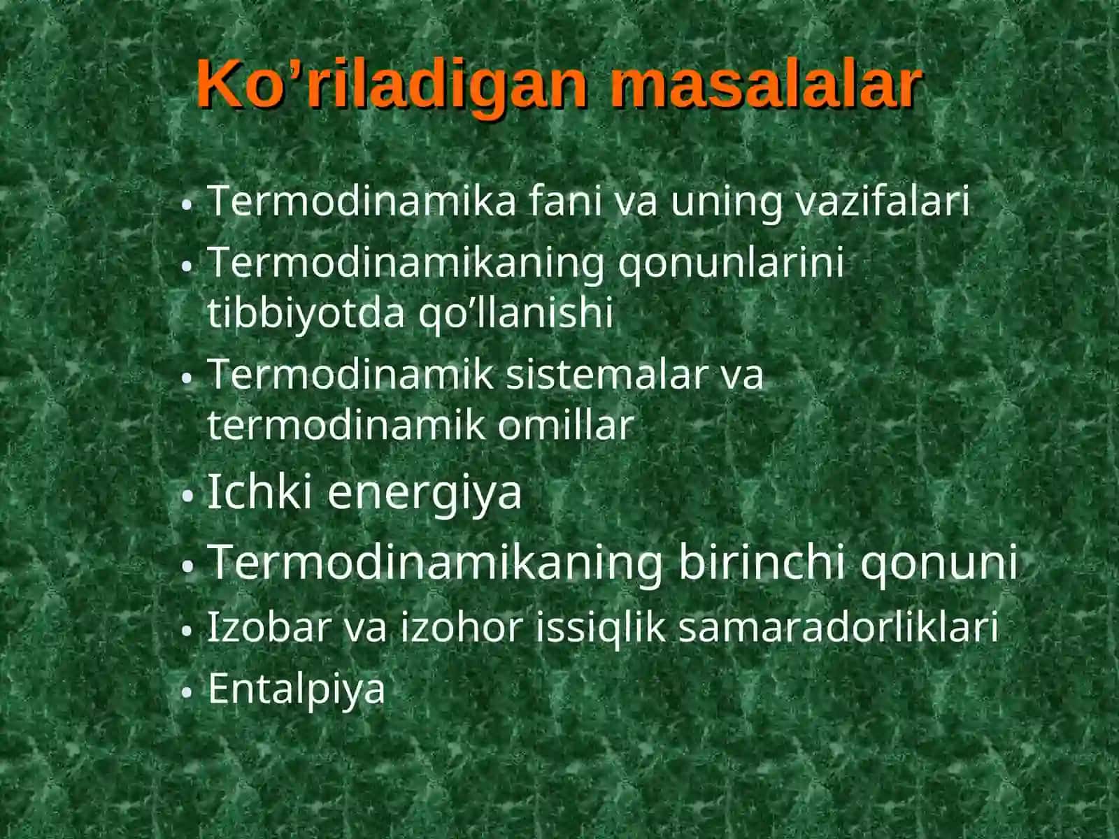 KIMYOVIY TERMODINAMIKA VA BIOENERGETIKA 3