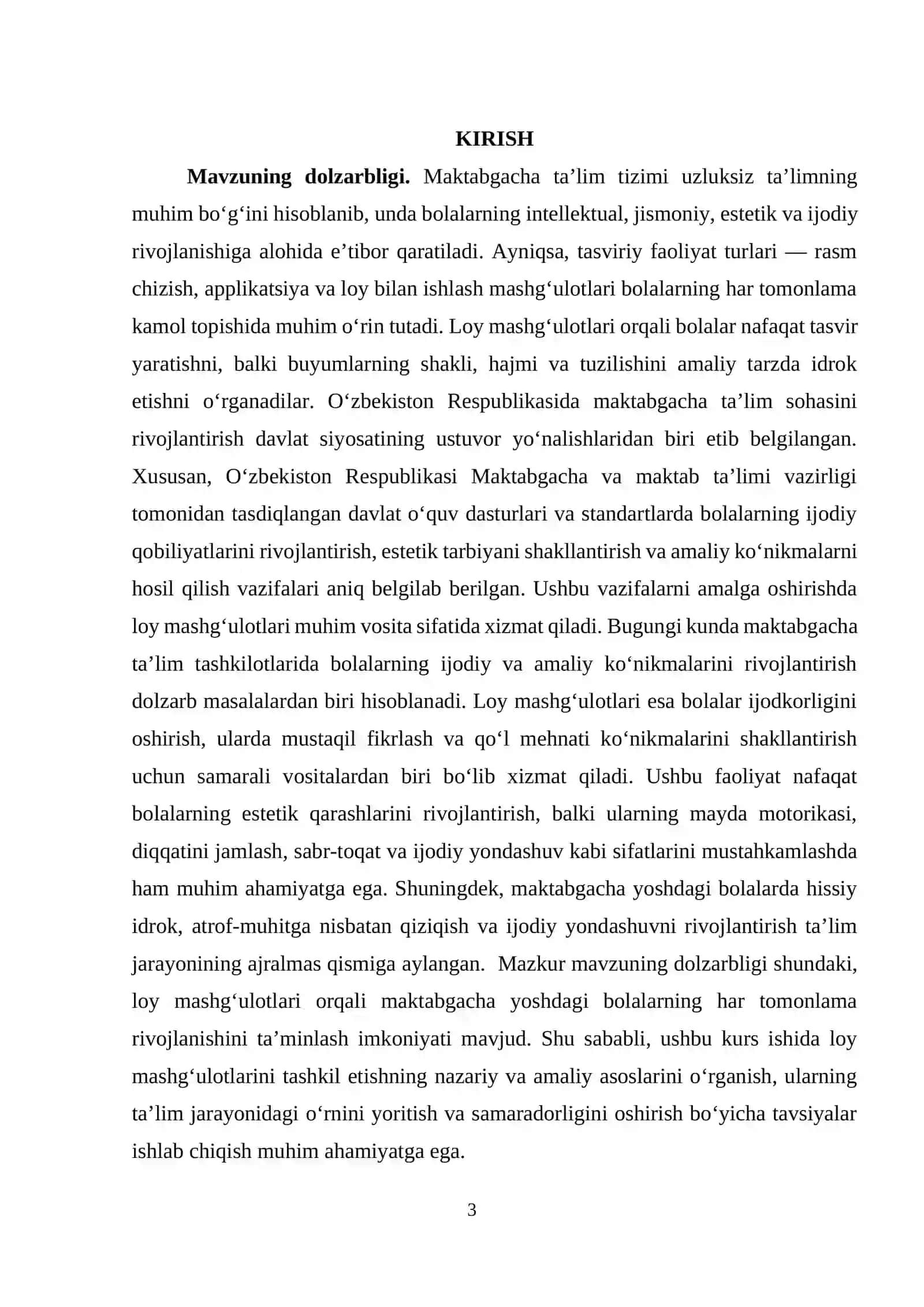MAKTABGACHA TA'LIM TASHKILOTLARIDA LOY ISHI MASHG‘ULOTLARI 3