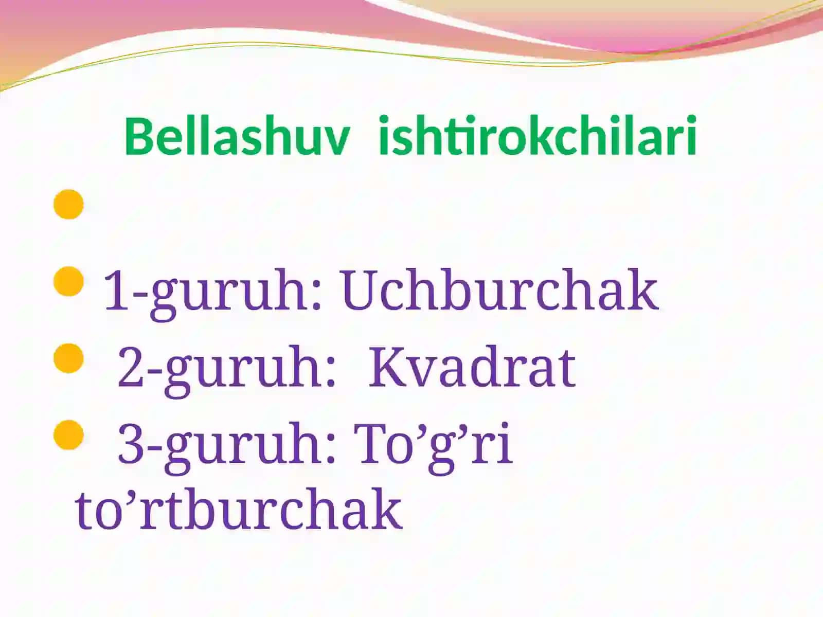 Qiziqarlimatematika to’garak mashg'uloti 3