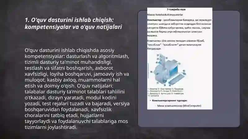 Dasturiy ta’minot bo’limini o’qitish metodikasi 3