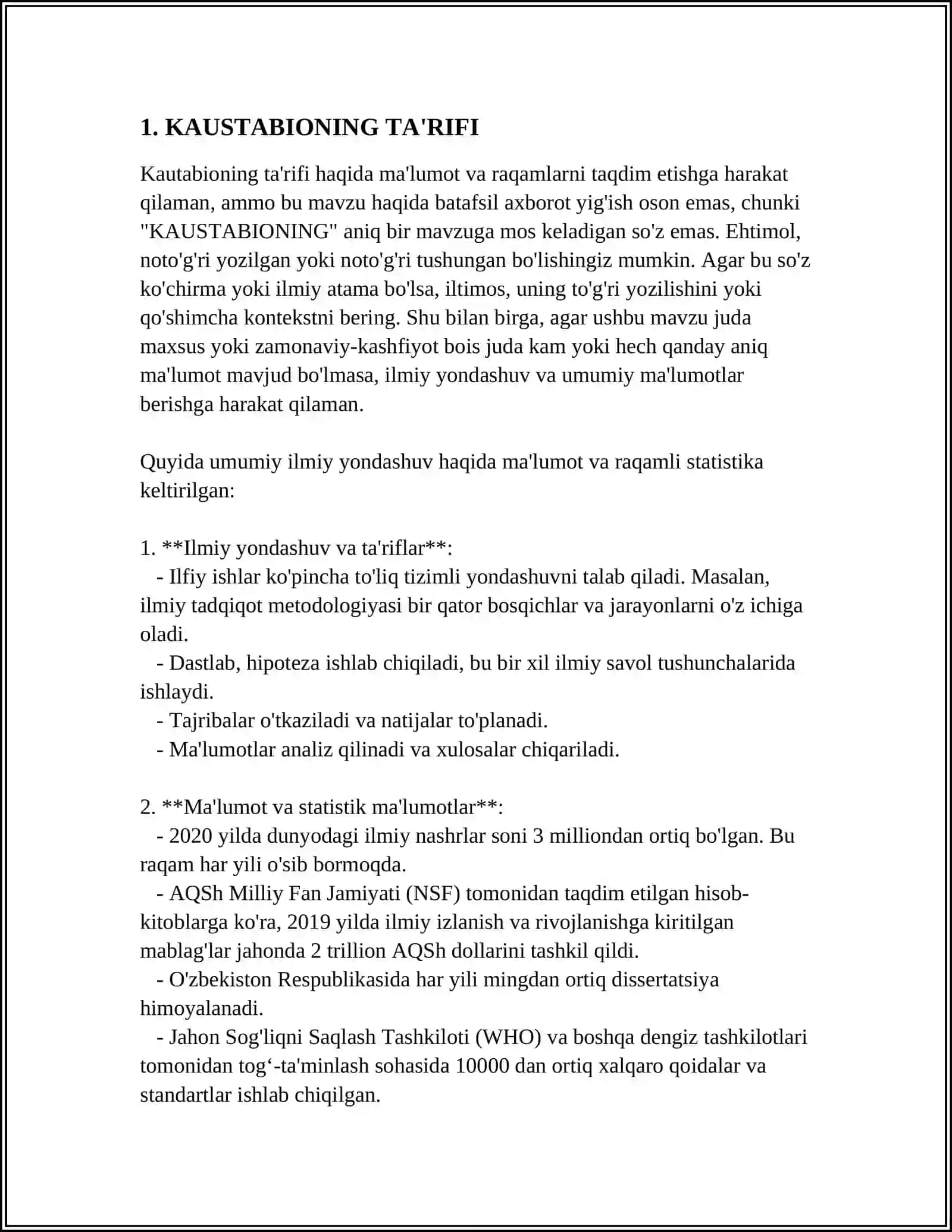 KAUSTABIOLITLAR VA TURLARI, XOSSALARI 3