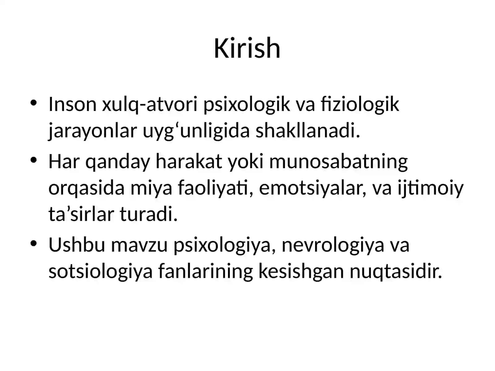 Xulq-atvorning psixofiziologik asosi 3