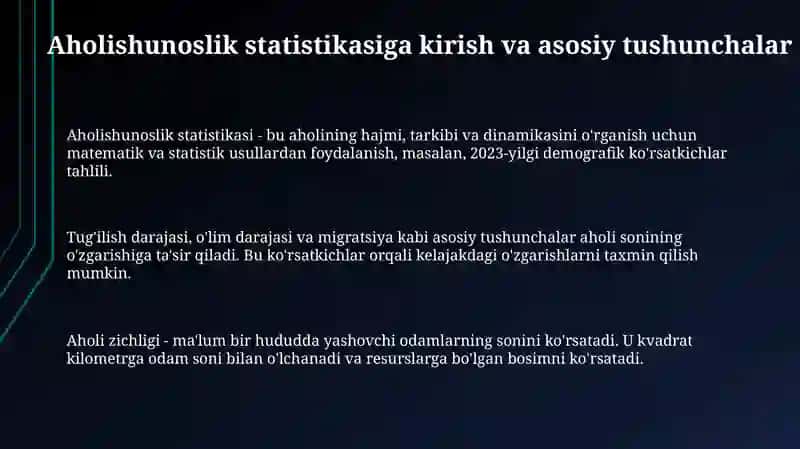Aholi statistikasi 3