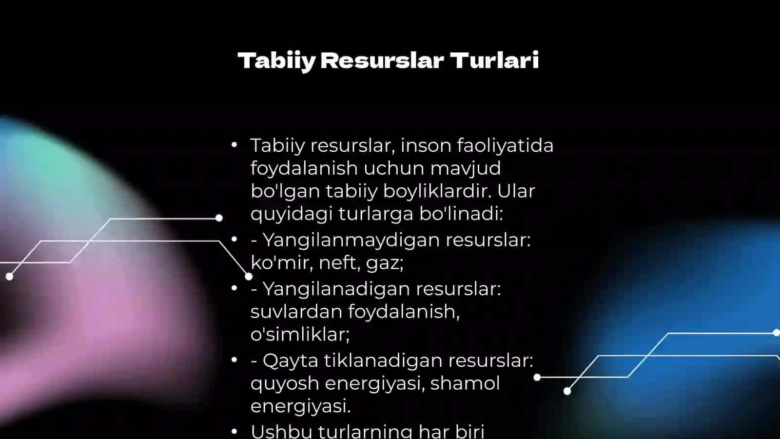 Tabiiy resurslarga tasnif 3