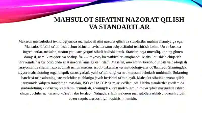 Makaron mahsulotlari texnologiyasi 3