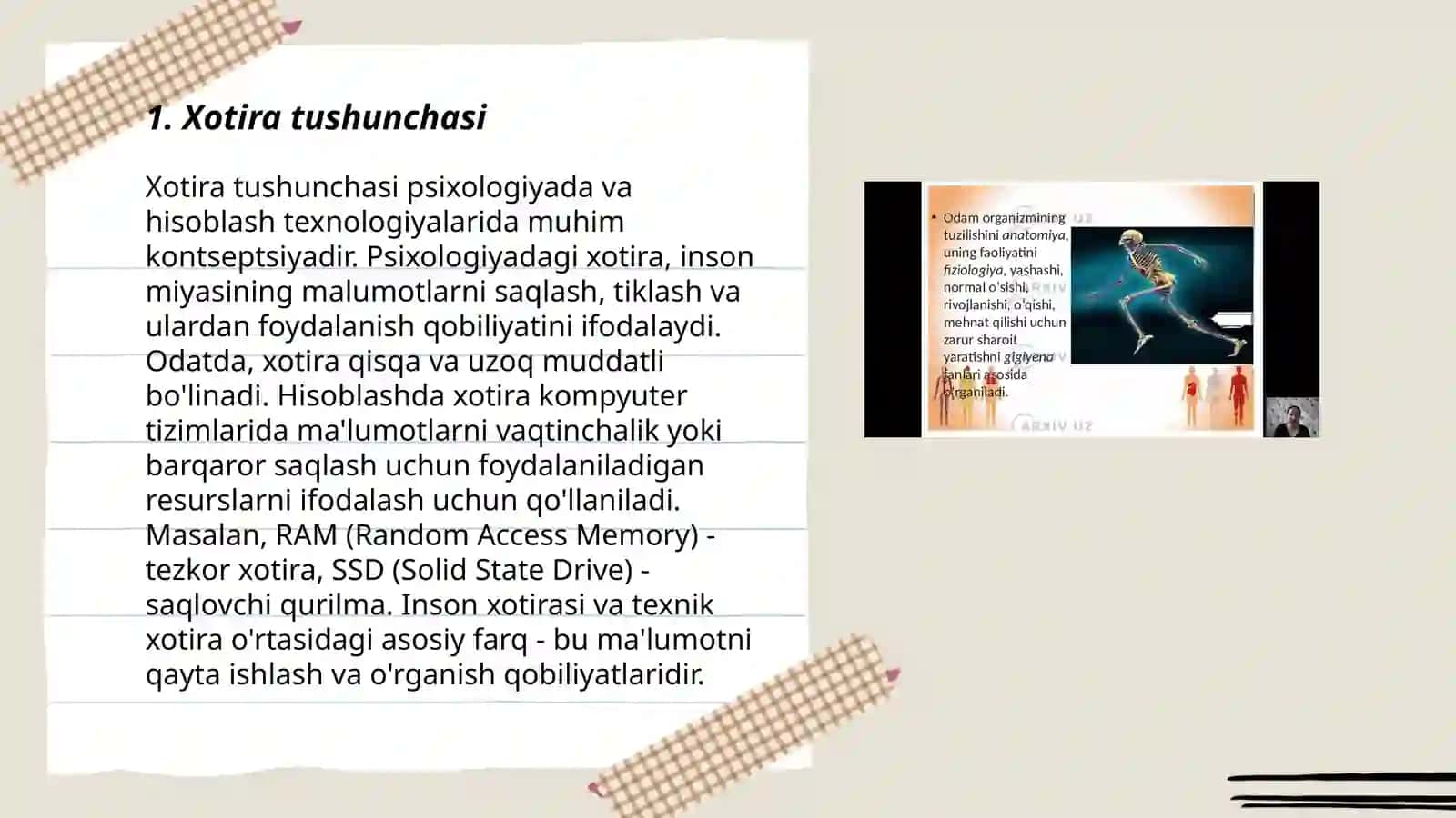 Xotira tushunchasi 3