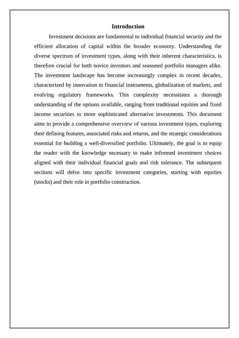 Types of investments 3