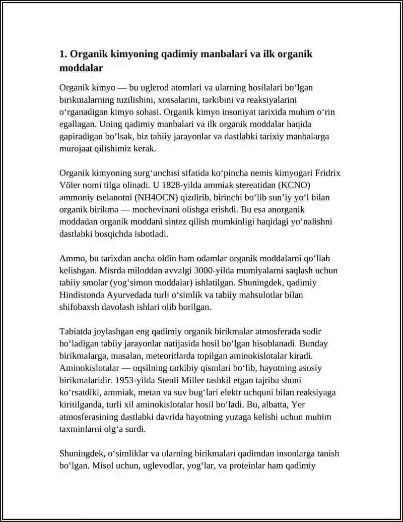 ORGANIK KIMYONING RIVOJLANISH TARIXI 3