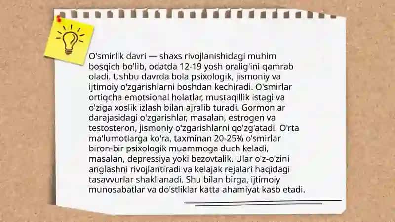O'smirlar qobiliyatini o'sishi 3