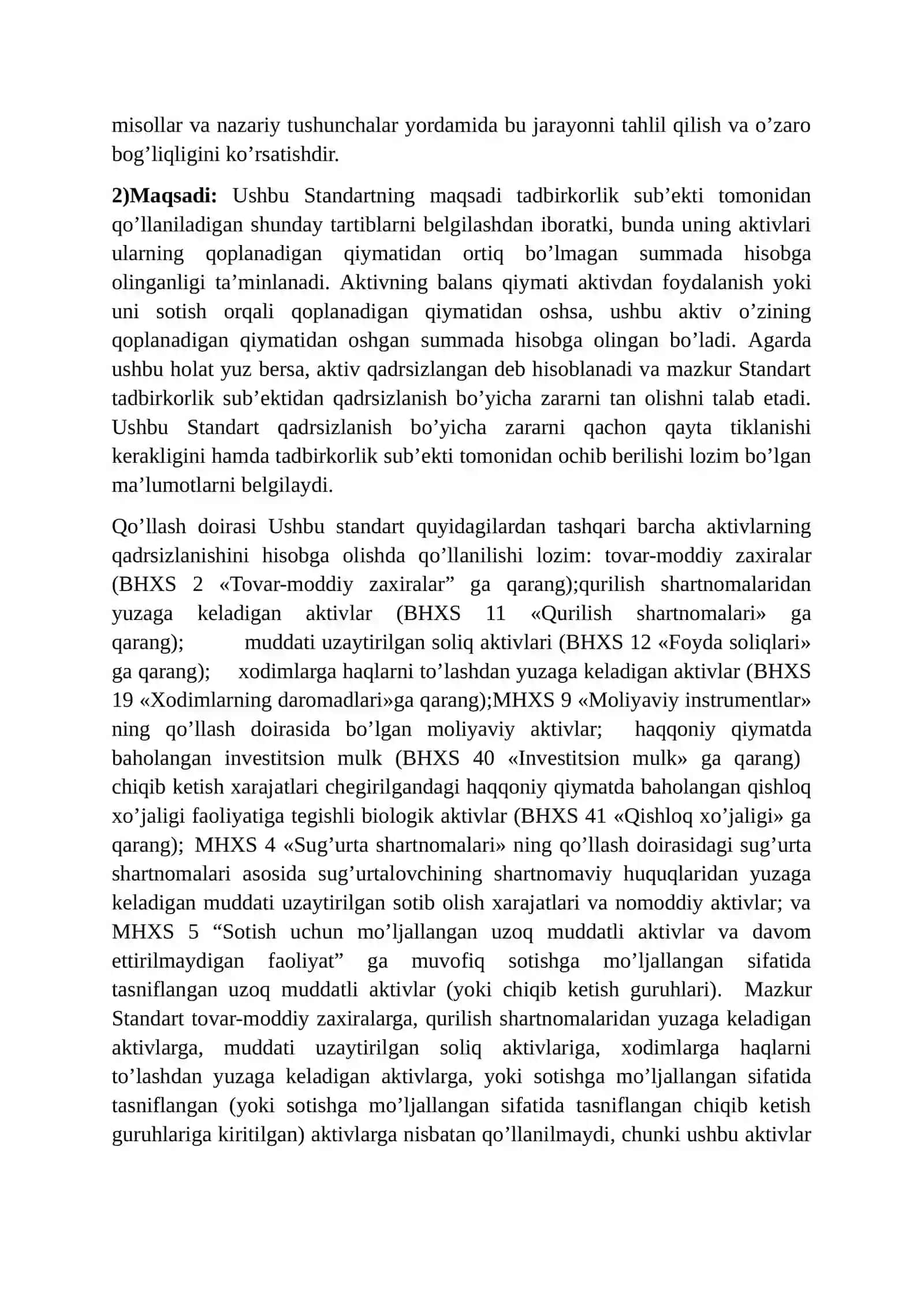 BHXS36 ni moliyaviy hisobotda aks ettirish qoidalari 3