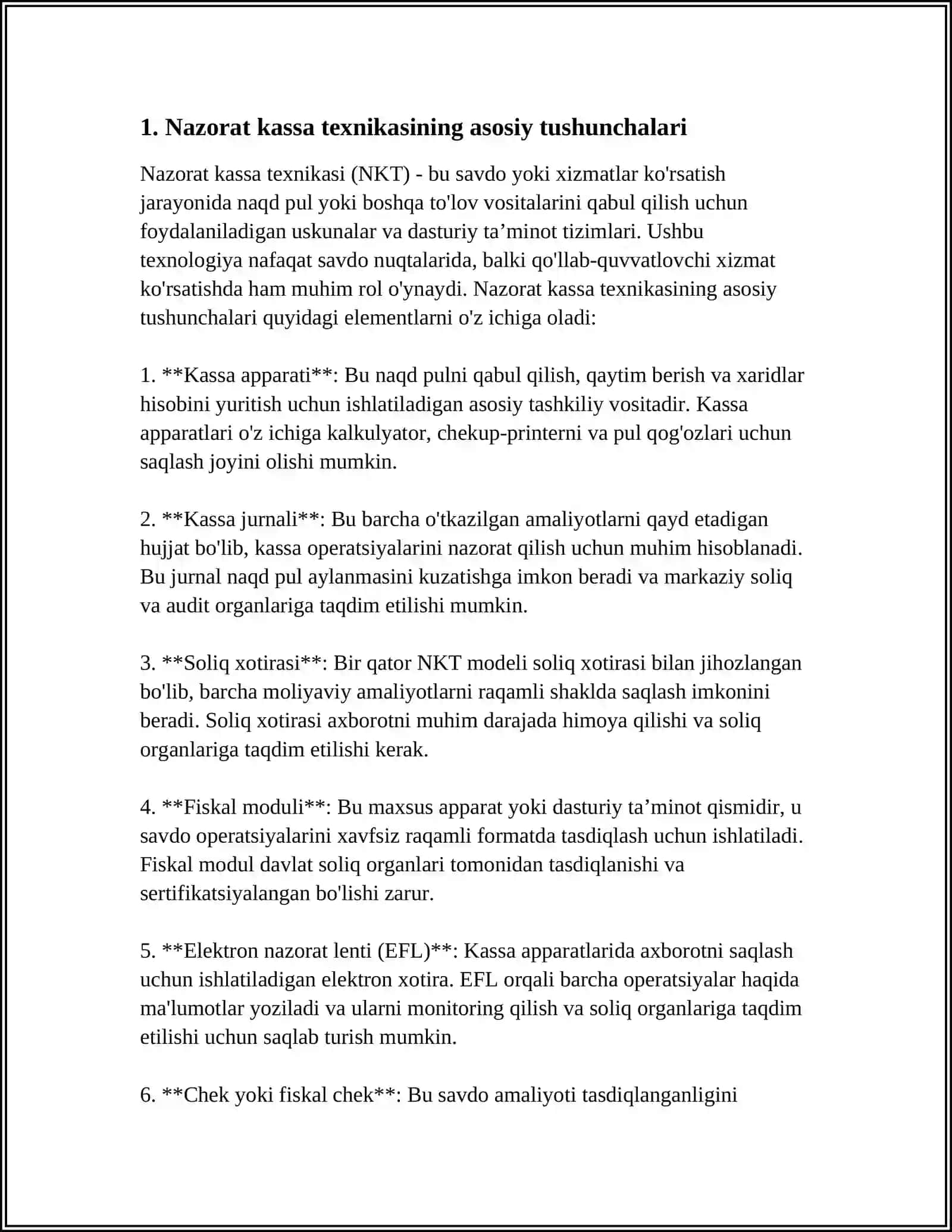 NAZORAT KASSA TEXNIKASI VA TERMINALLAR FANINING MOHIYATI 3