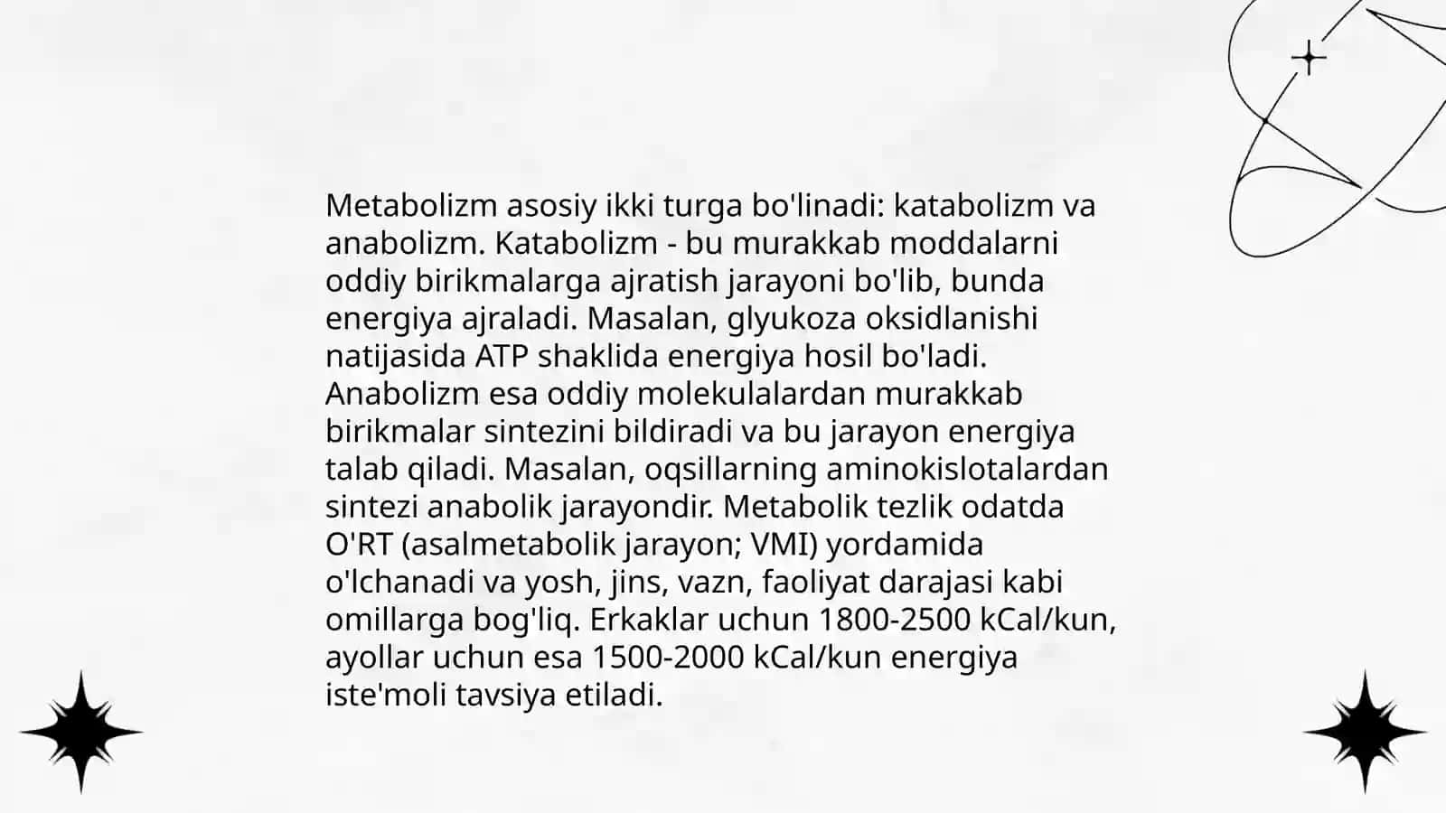 Metabolizm. Termoregulatsiya 3