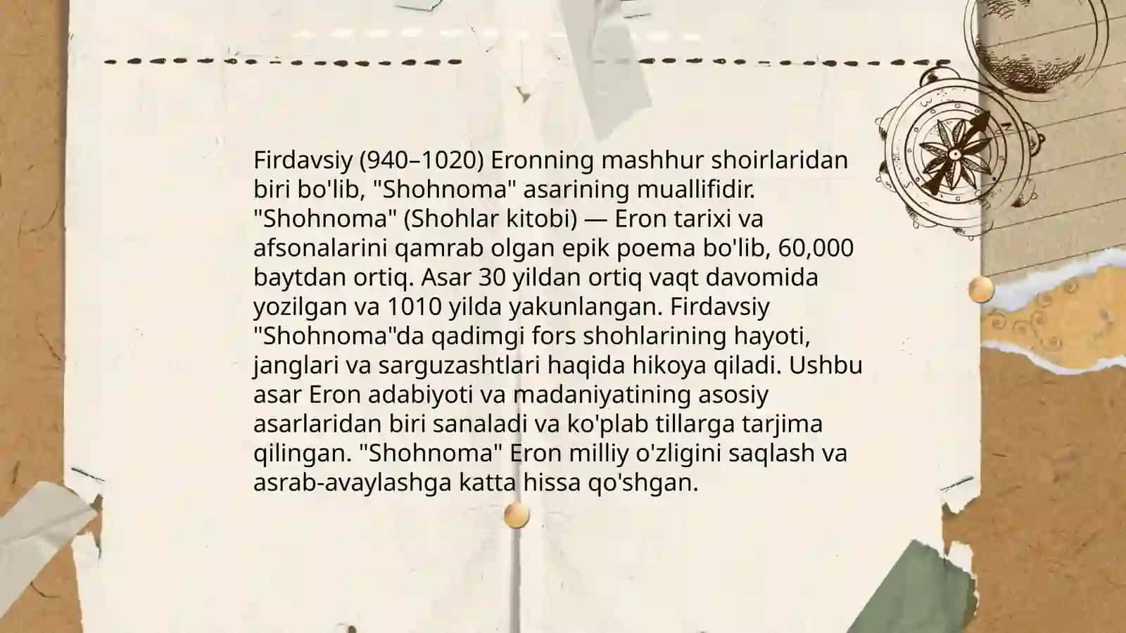 Firdavsiy "Shohnoma" si qahramonlari 3