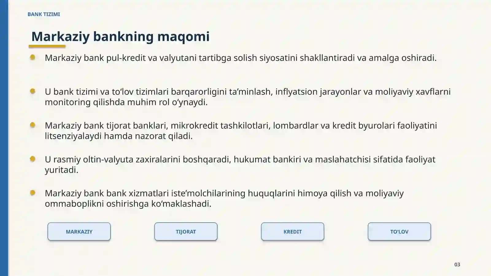 BANK TIZIMI 3