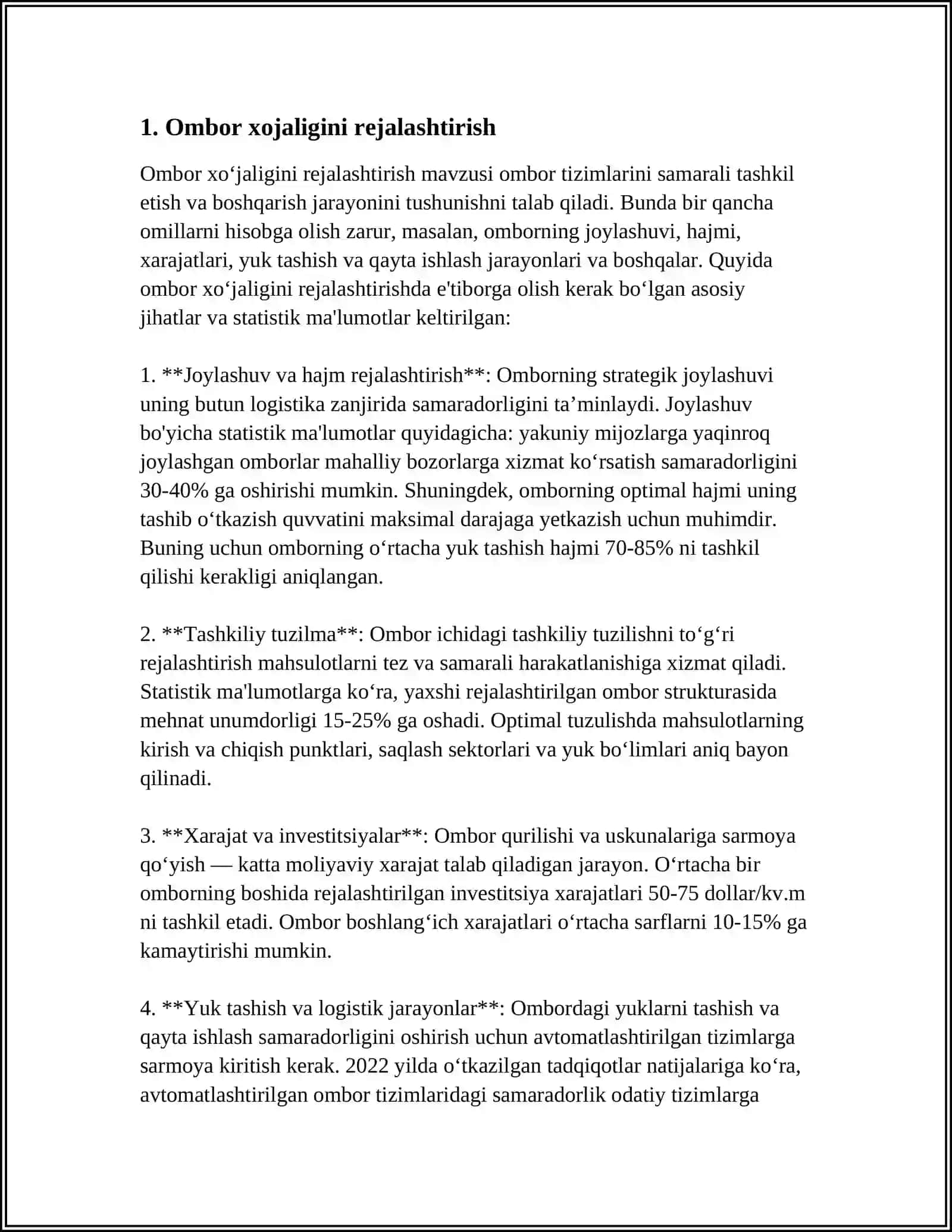 OMBOR XO'JALIGINI ISHINI TASHKIL ETISH 3