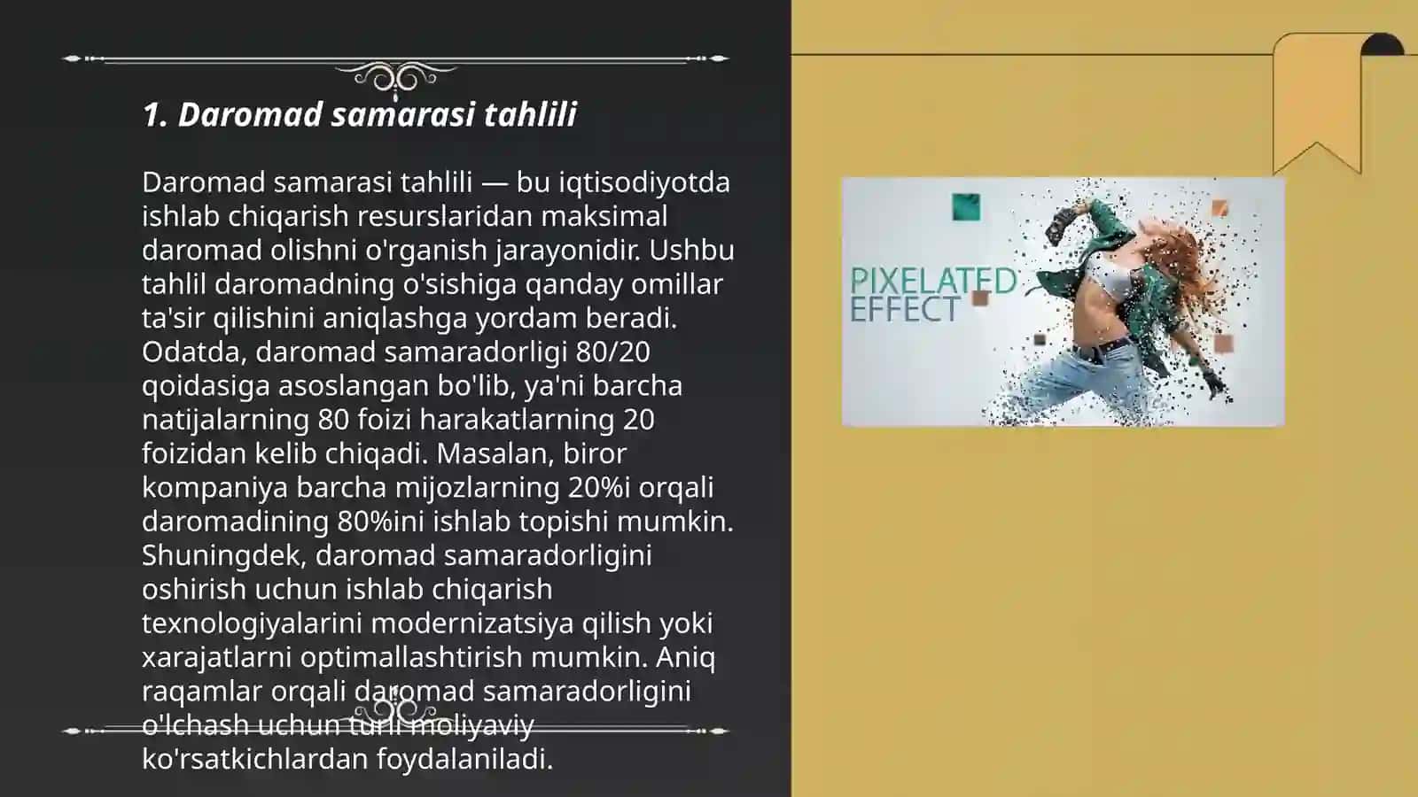 Daromad samarasi va Almashtirish samarasi 3