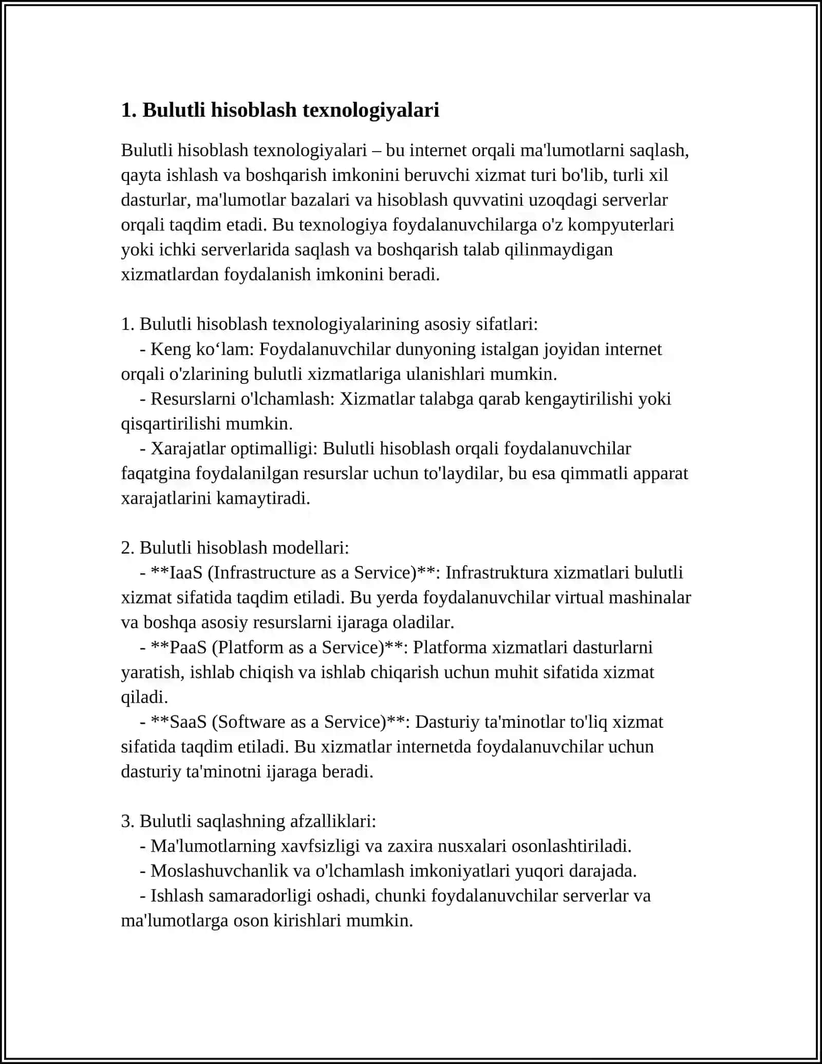 TARMOQ TEXNOLOGIYALARI VA INTERNET XIZMATLARI MALUMOTLAR BAZALARI VA KATTA HAJMDAGI MALUMOTLAR BILAN ISHLASH TEXNOLOGIYALARI 3
