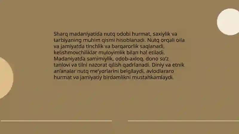 Sharq nutq odobi haqida 3
