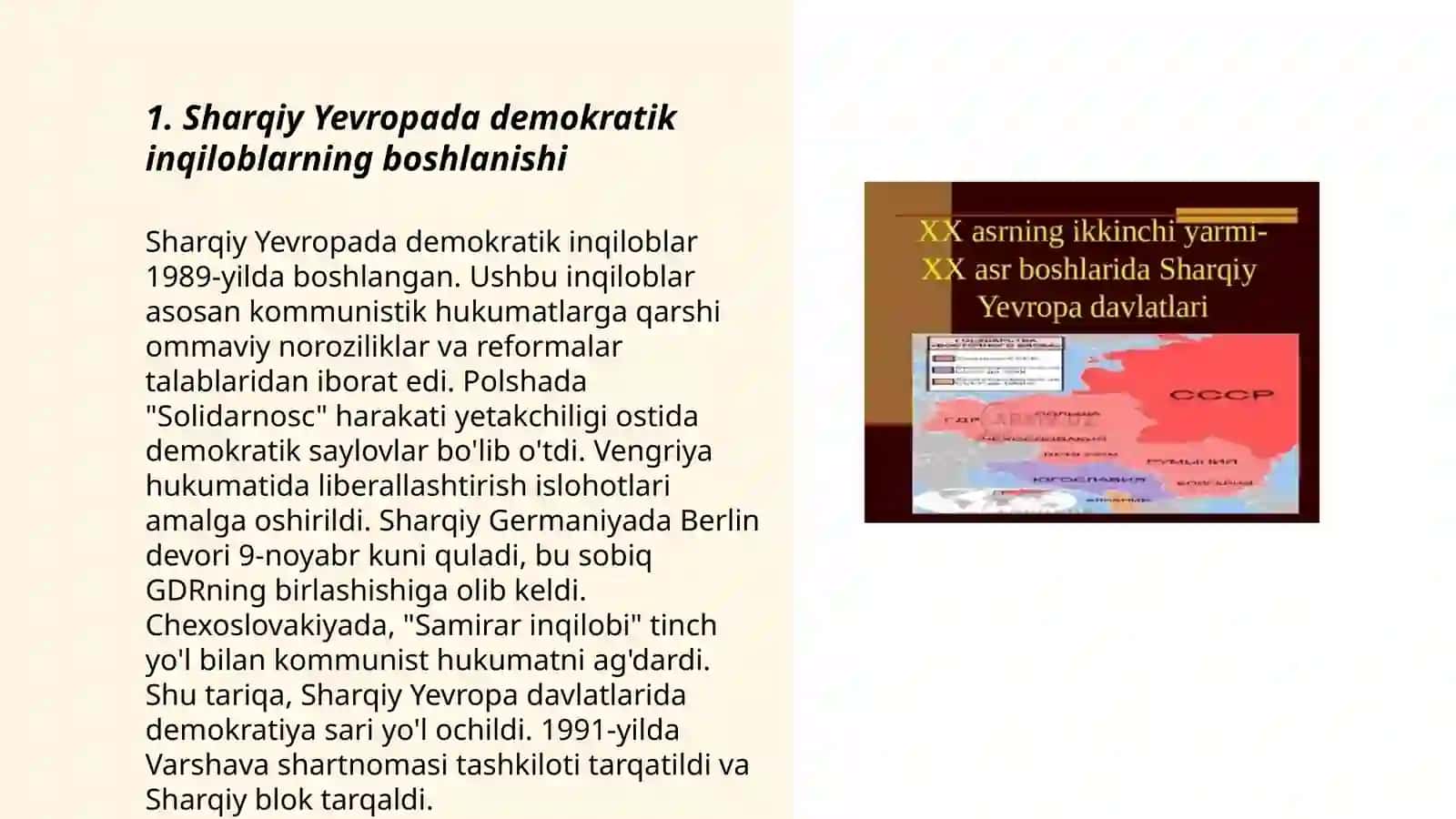 Sharqiy Yevropaning 80 yillaridagi demokratik inqiloblari 3
