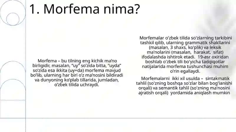 Morf va morfema. Morfema turlari 3