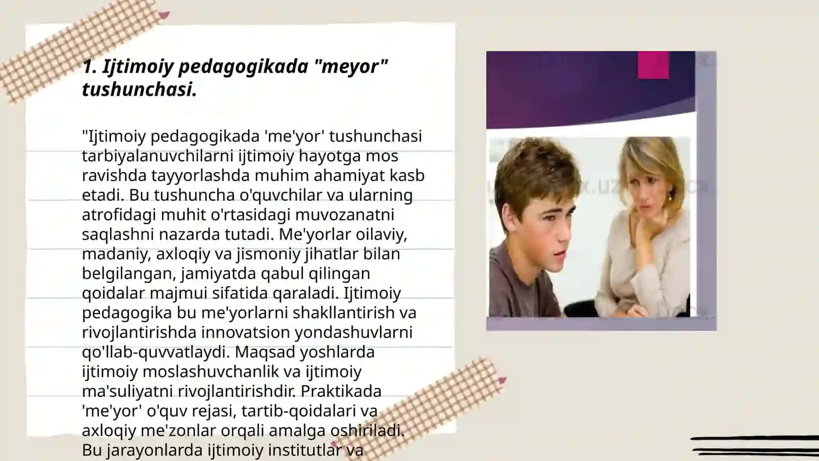 Ijtimoiy pedagogikada "me'yor" tushunchasi 3