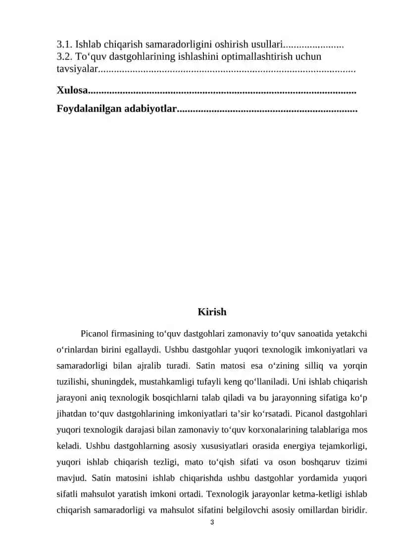 Satin matosini ishlab chiqarish texnologik jarayonlari 3
