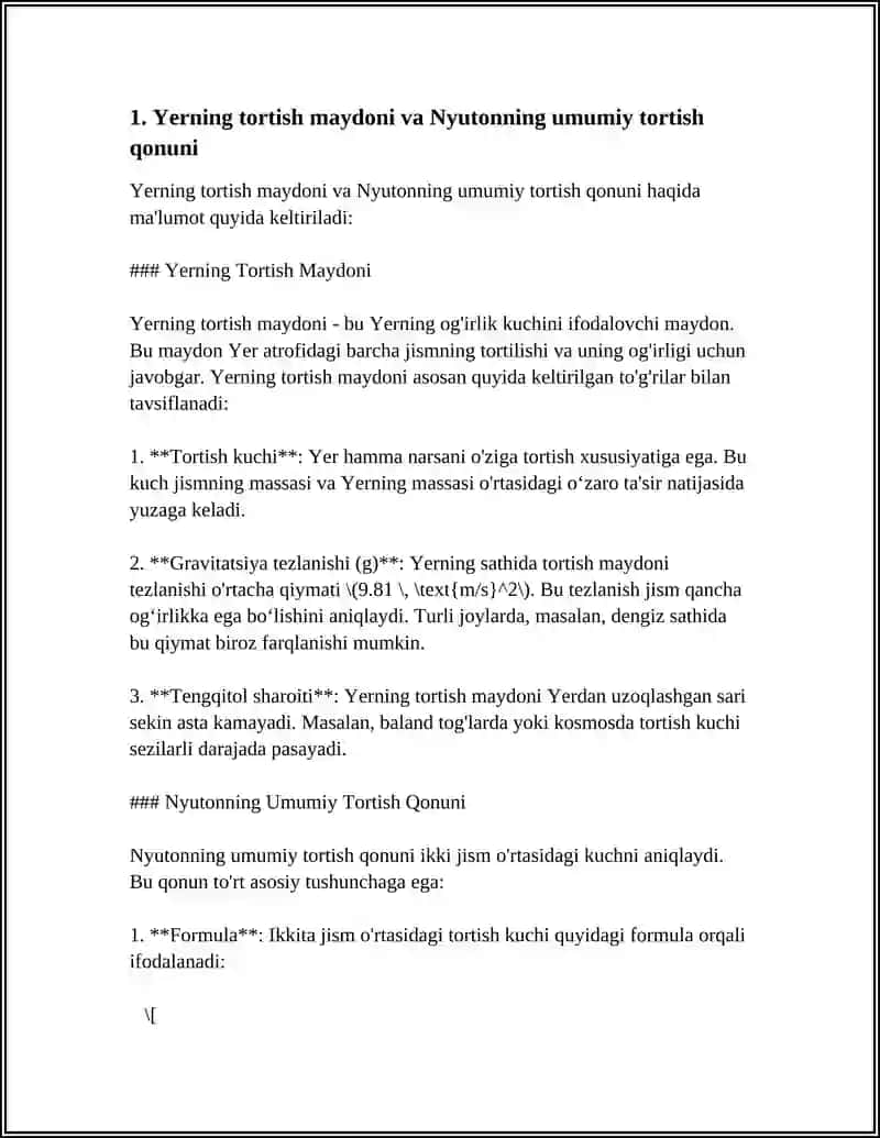 Yering tortish maydoni jismlarni harakti 3