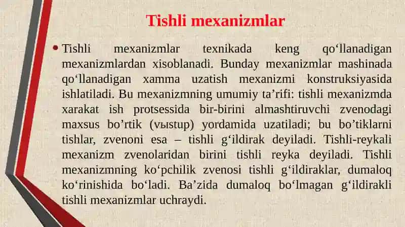 Tishli mexanizmlar 3