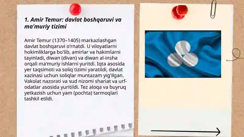 Amir Temur: davlat boshqaruvi va ma'muriy tizimi 3