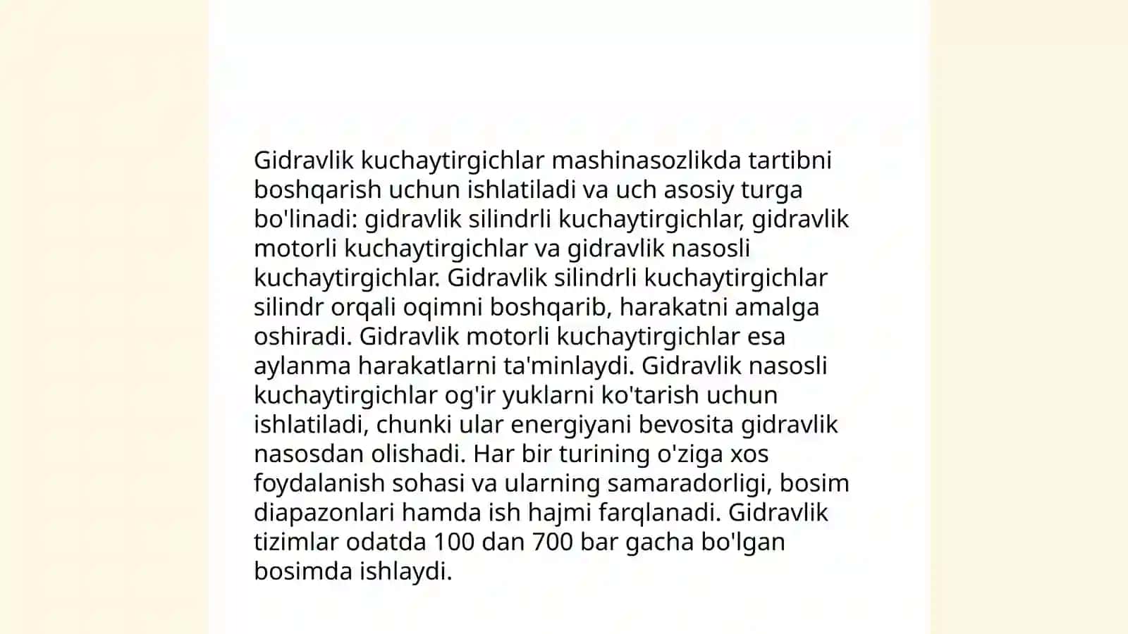 Gidravlik kuchaytirgichlar 3