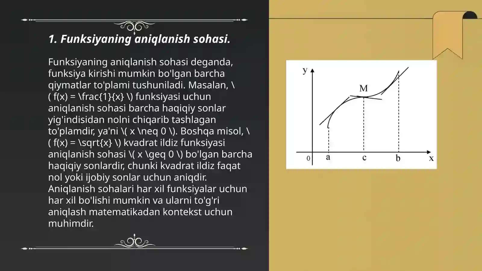 SEGMENTDA FUNKSIYANING ENG KATTA VA ENG KICHIK QIYMATLARINI IZLASH 3