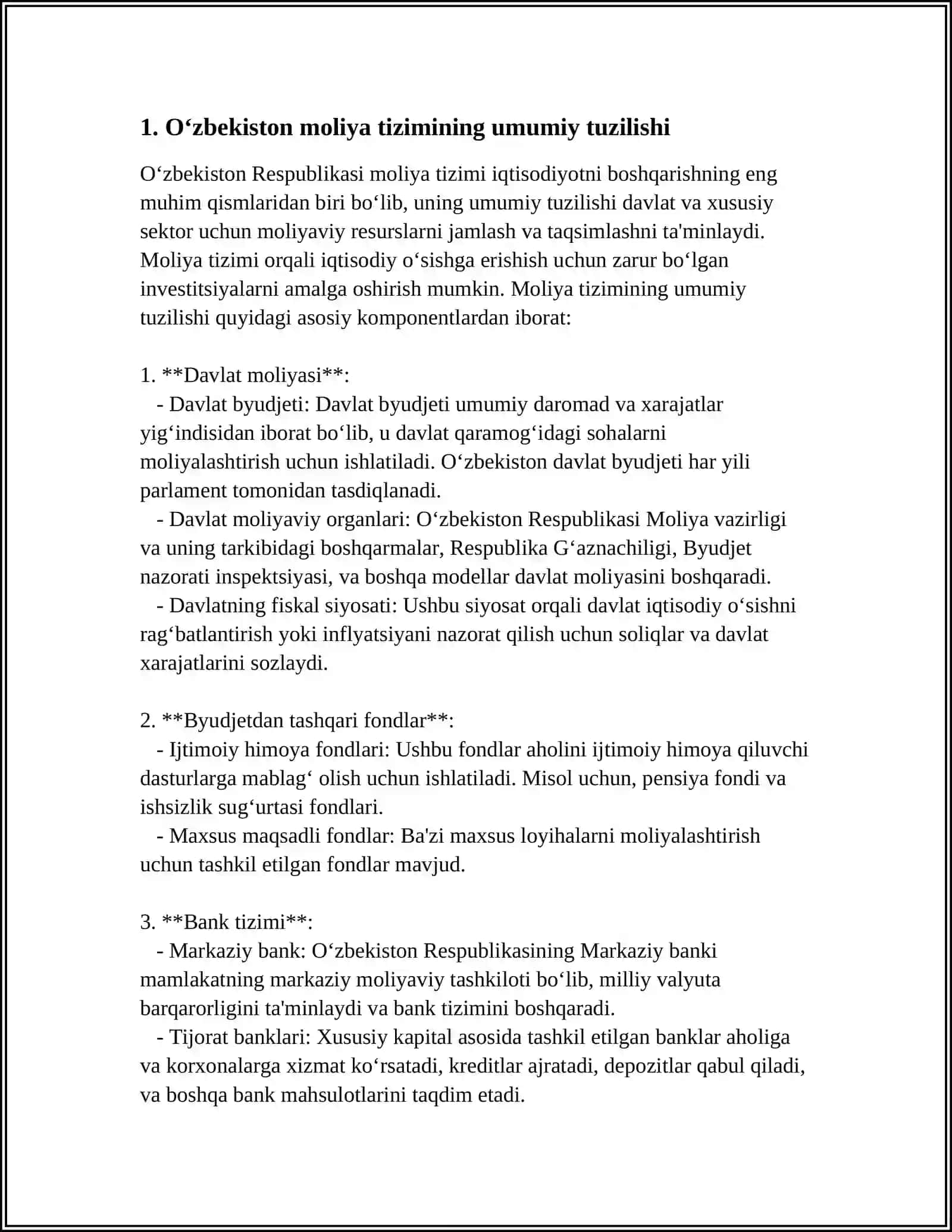 Oʻzbekiston Respublikasining Moliya Sistemasi 3