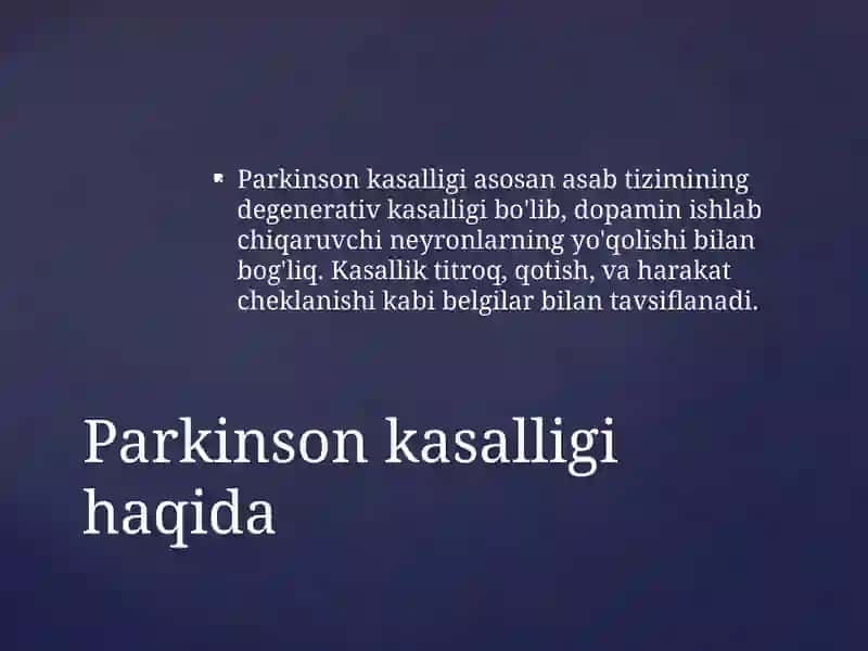 ParkinsonKasalliginiDavolashdaIshlatiladiganDoriVositalari 3