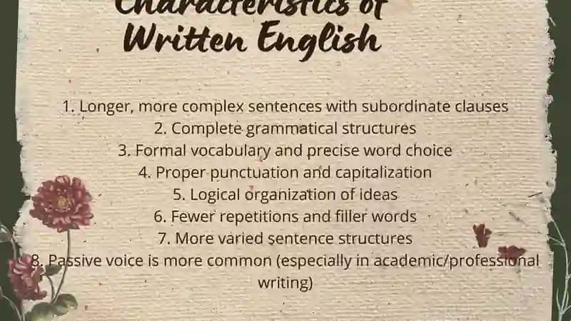 The sentence structure in oral and written form of speech 3